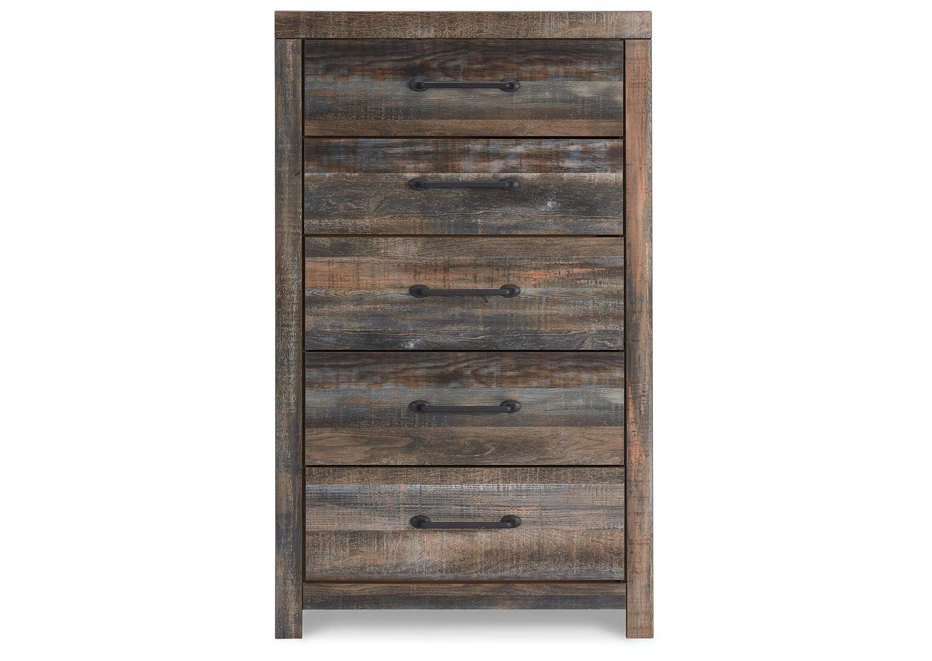 Drystan King Bookcase Bed with 4 Storage Drawers with Mirrored Dresser and Chest