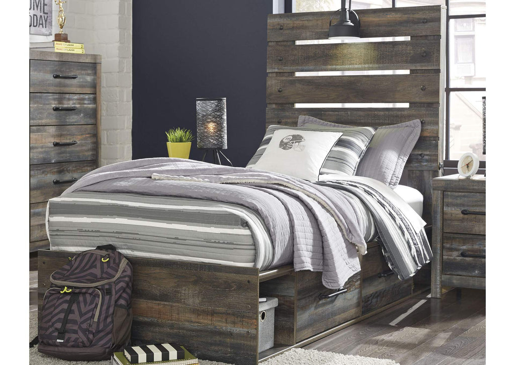 Drystan Twin Panel Headboard Bed with Dresser room view