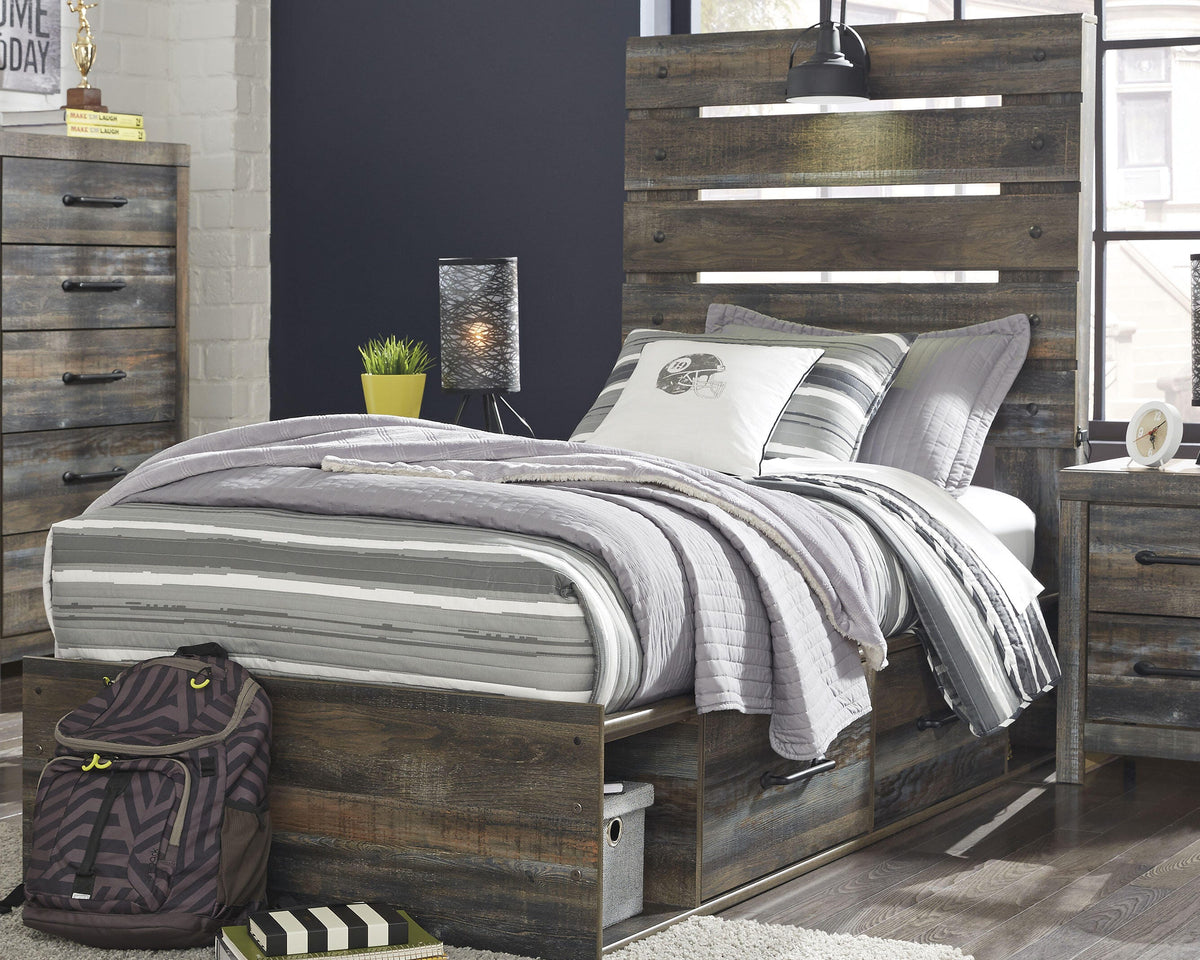 Drystan Twin Panel Bed with 4 Storage Drawers - image 2