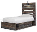 Drystan Twin Panel Bed with 4 Storage Drawers - image 1
