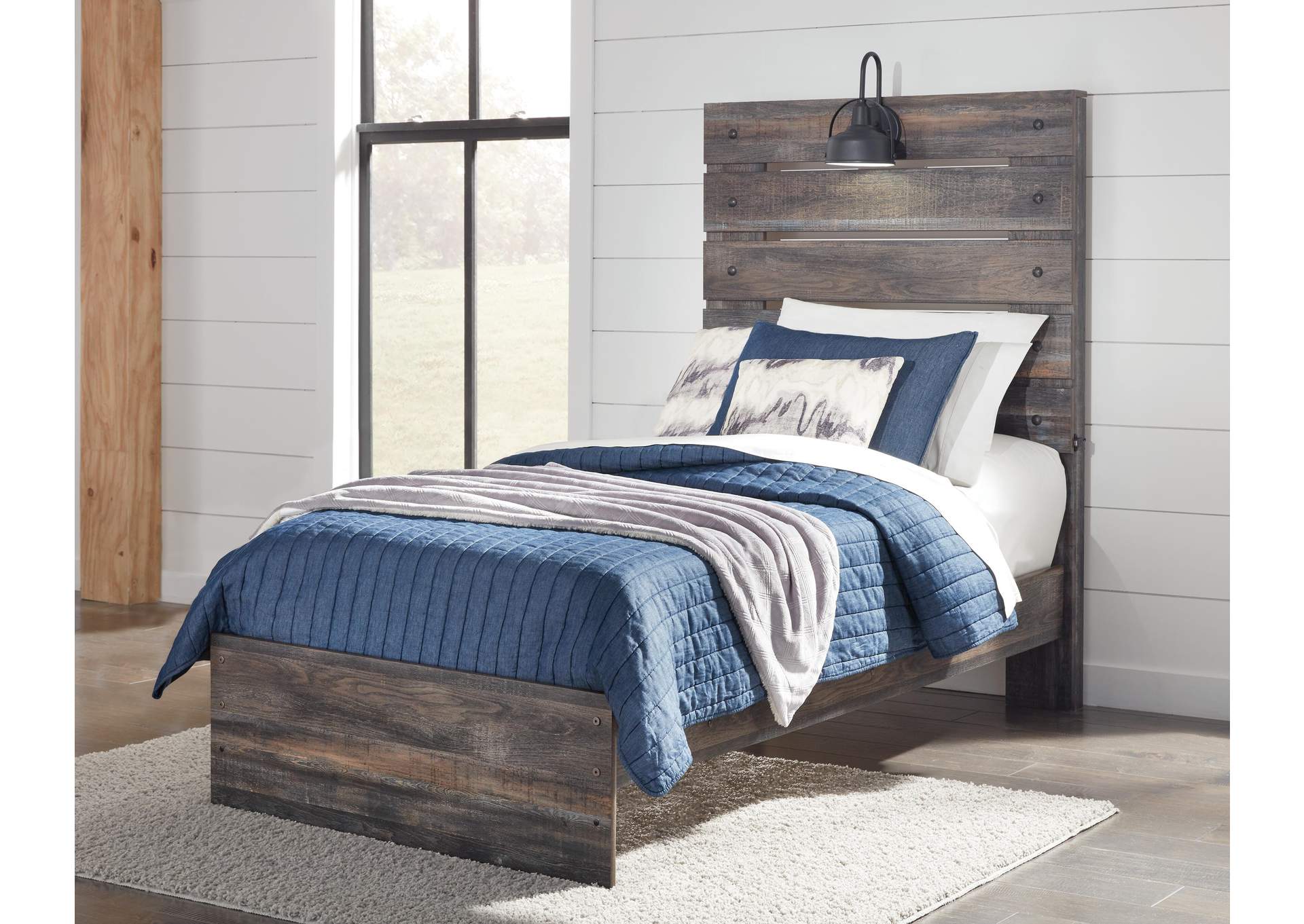 Drystan Twin Panel Bed with Dresser and Nightstand room view