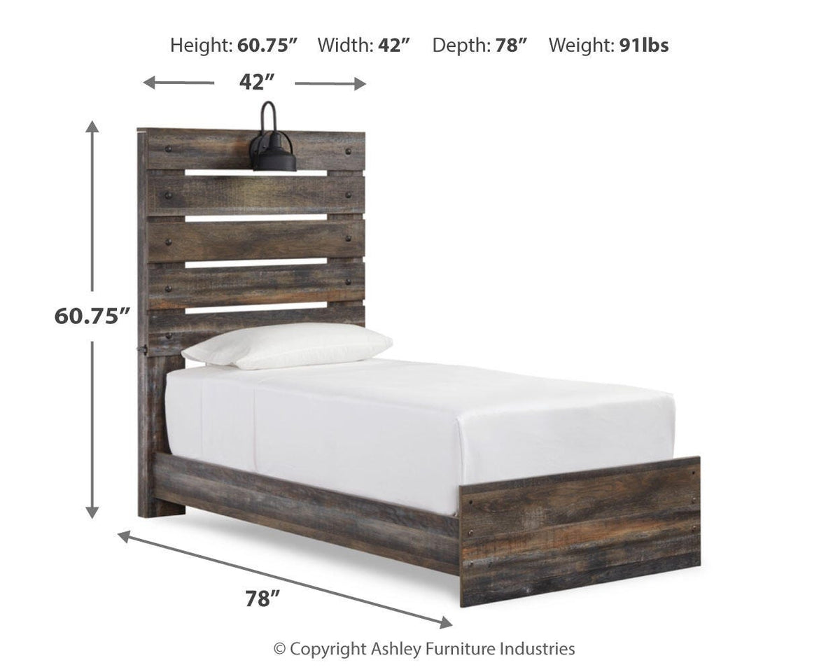 Drystan Twin Panel Bed in Multi, alternate view 5
