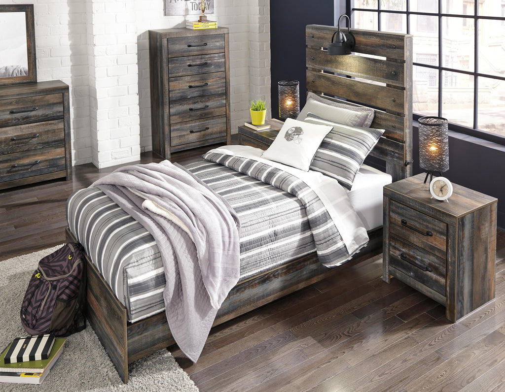 Drystan Twin Panel Bed in Multi, lifestyle view