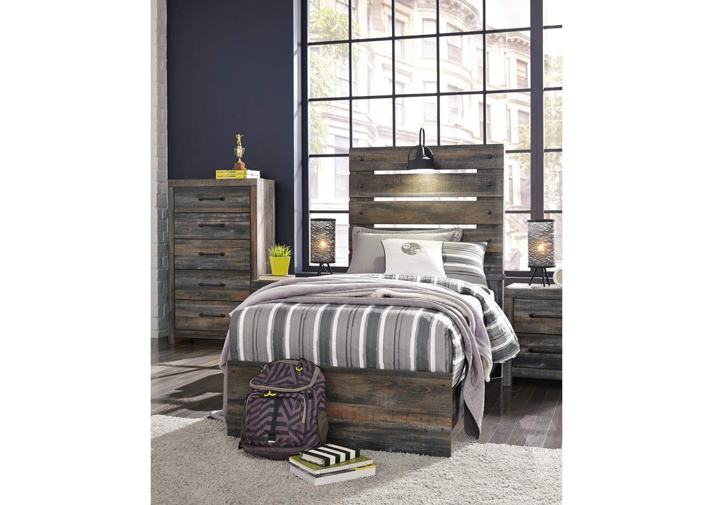 Drystan Twin Panel Bed with Nightstand
