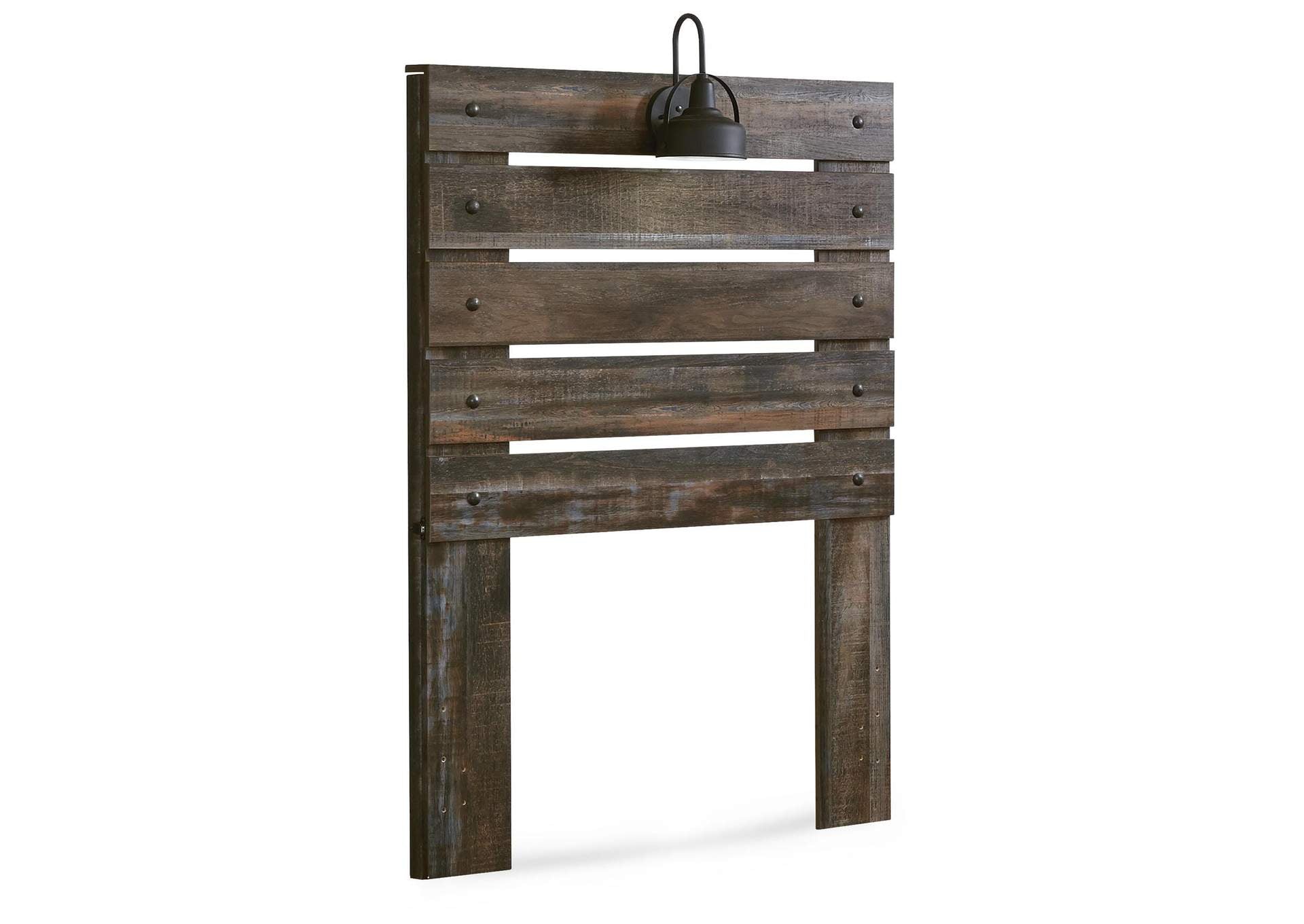 Drystan Twin Panel Bed with Nightstand angled view