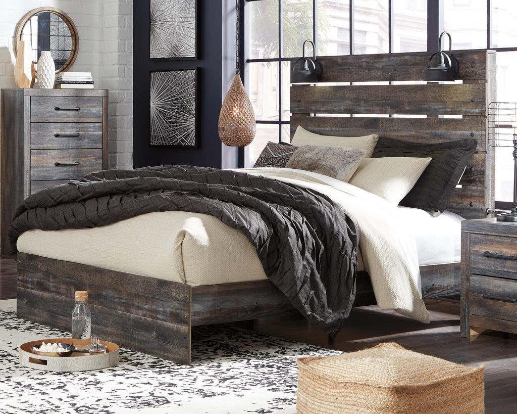 Drystan Queen Panel Bed in Multi, lifestyle view