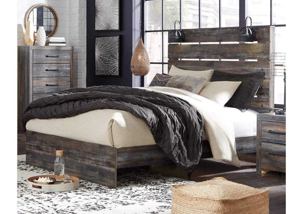 Drystan Queen Panel Bed with Dresser and Nightstand room view