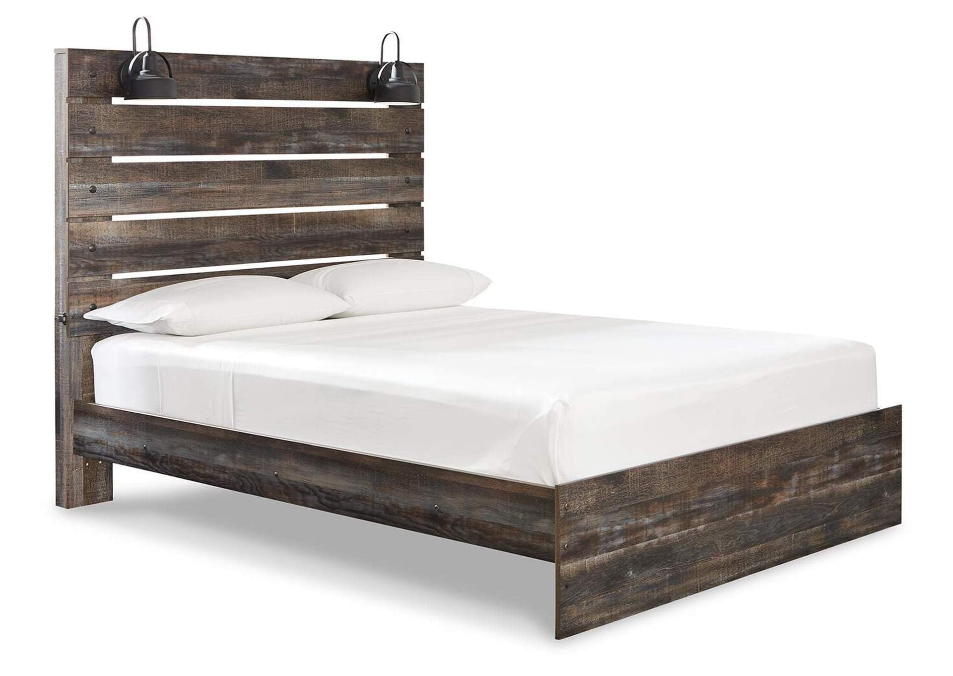 Drystan Queen Panel Bed with Chest and Nightstand angled view