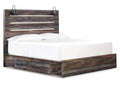 Drystan King Panel Bed with 4 Storage Drawers with Mirrored Dresser, Chest and Nightstand