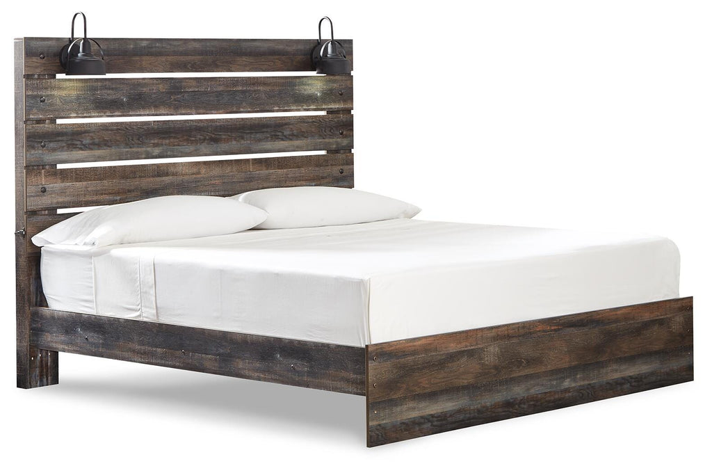 Drystan King Panel Bed in Multi, angle view