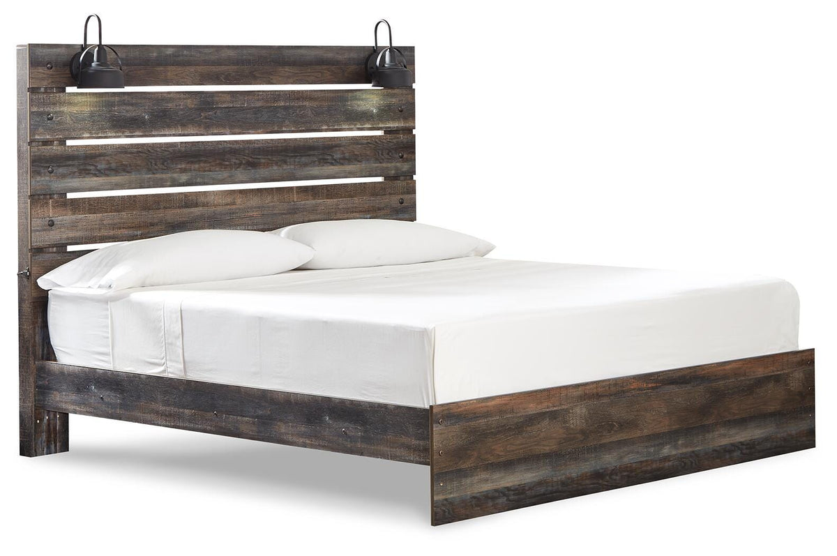 Drystan King Panel Bed in Multi, angle view
