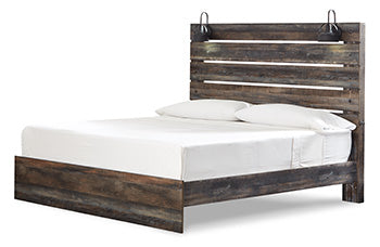 Drystan King Panel Bed in Multi, angle view