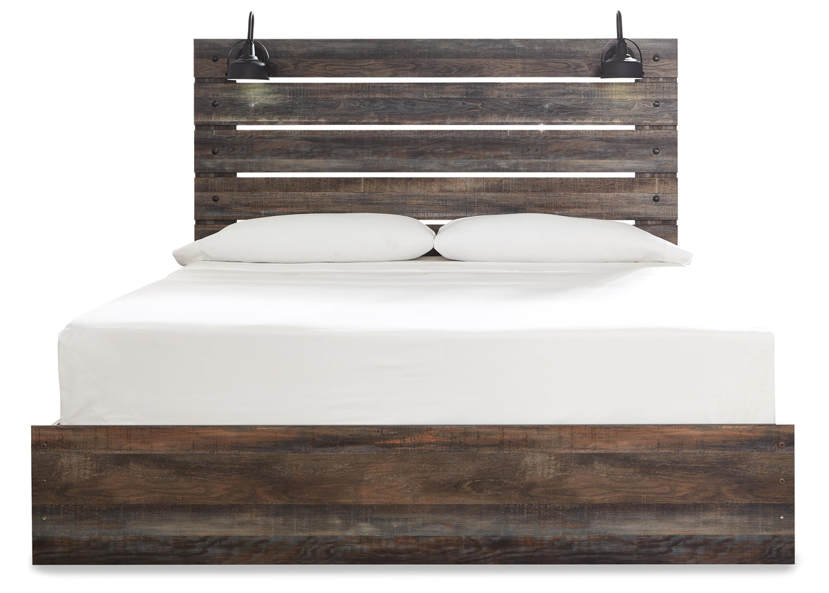 Drystan King Panel Bed in Multi, front view