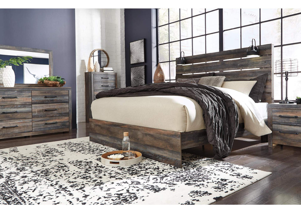 Drystan King Panel Bed with Dresser and Nightstand