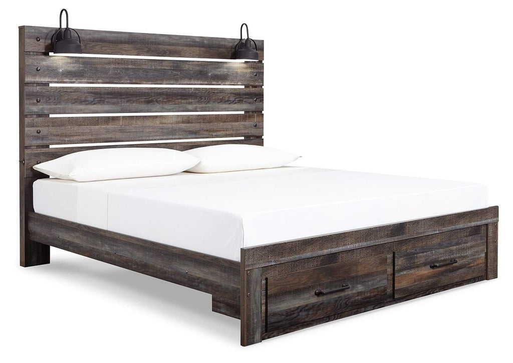 Drystan King Panel Bed with Storage with Dresser