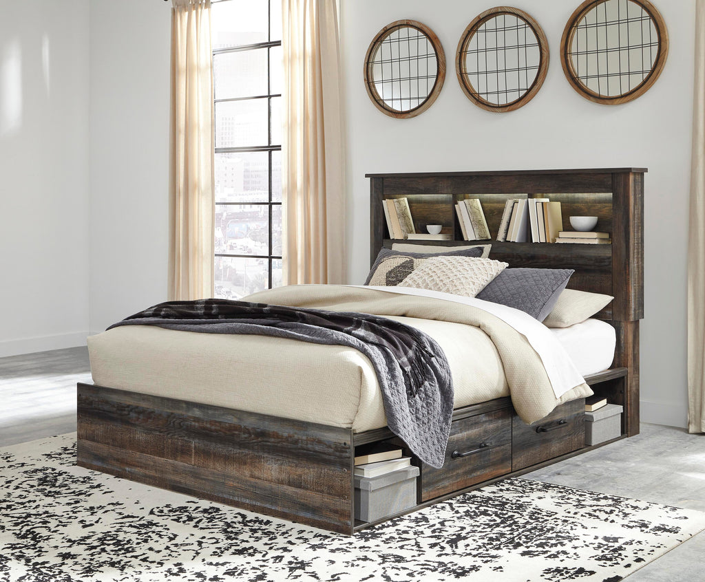 Drystan Queen Bookcase Bed with 4 Storage Drawers - image 3