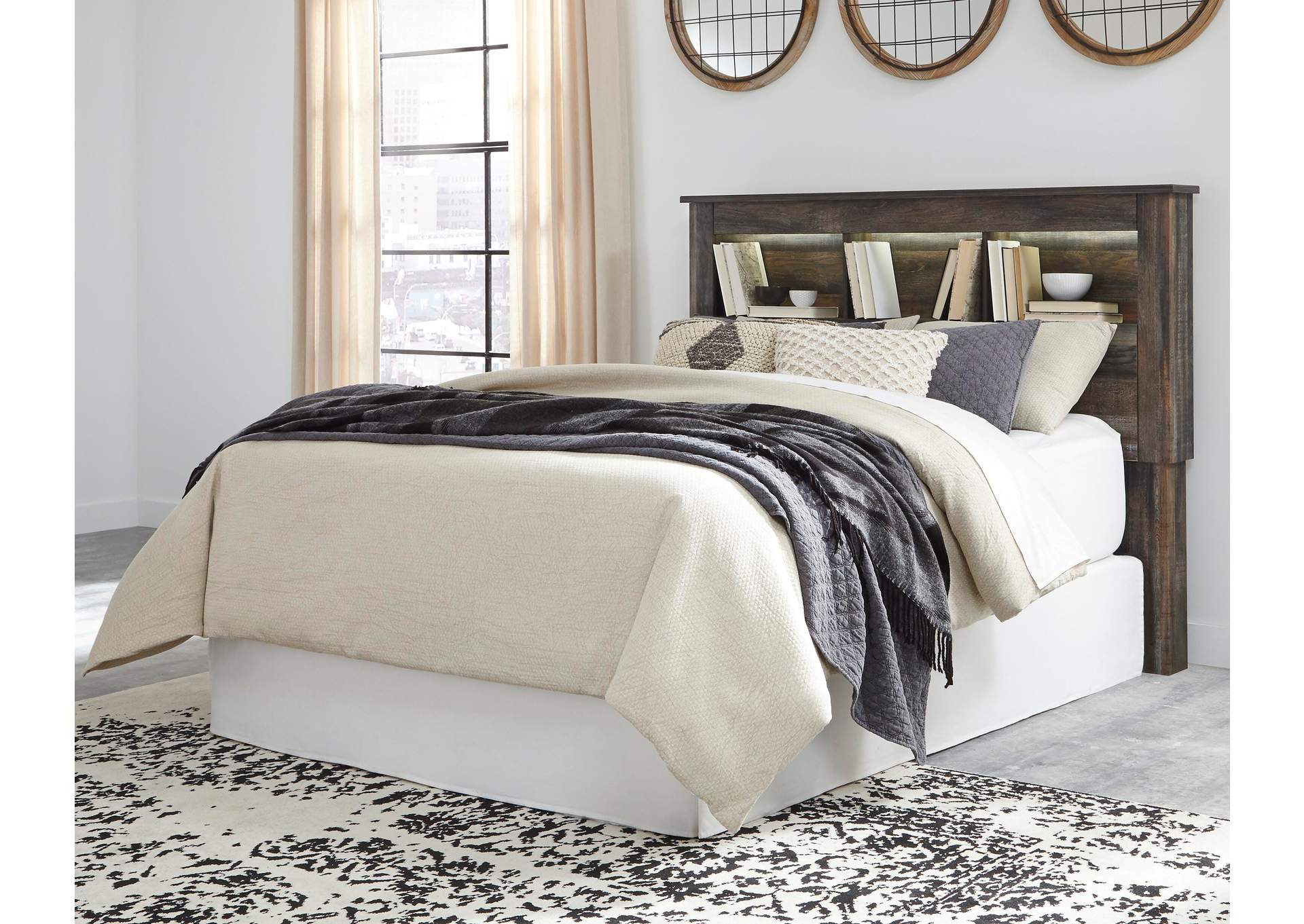 Drystan Queen/Full Bookcase Headboard Bed with Dresser room view