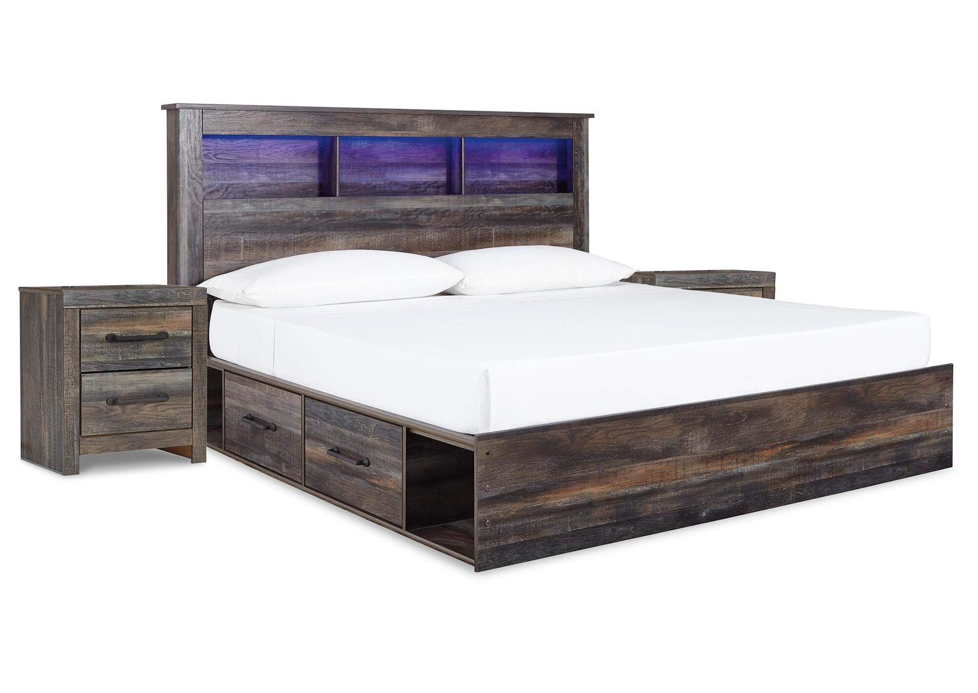 Drystan King Bookcase Bed with 2 Nightstands