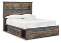 Drystan Full Bookcase Bed with 2 Storage Drawers with Mirrored Dresser and Chest