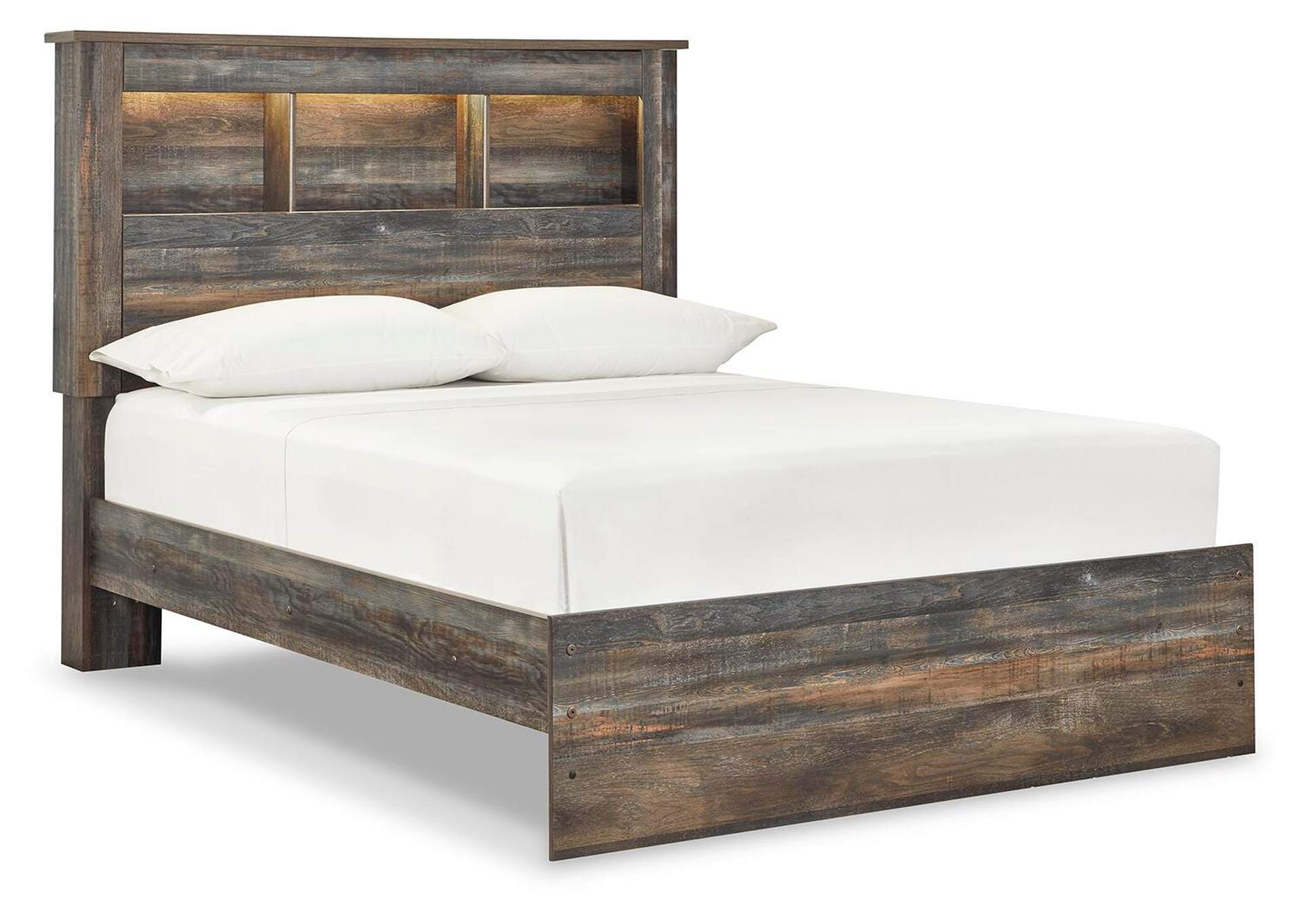 Drystan Full Bookcase Bed with Mirrored Dresser, Chest and 2 Nightstands