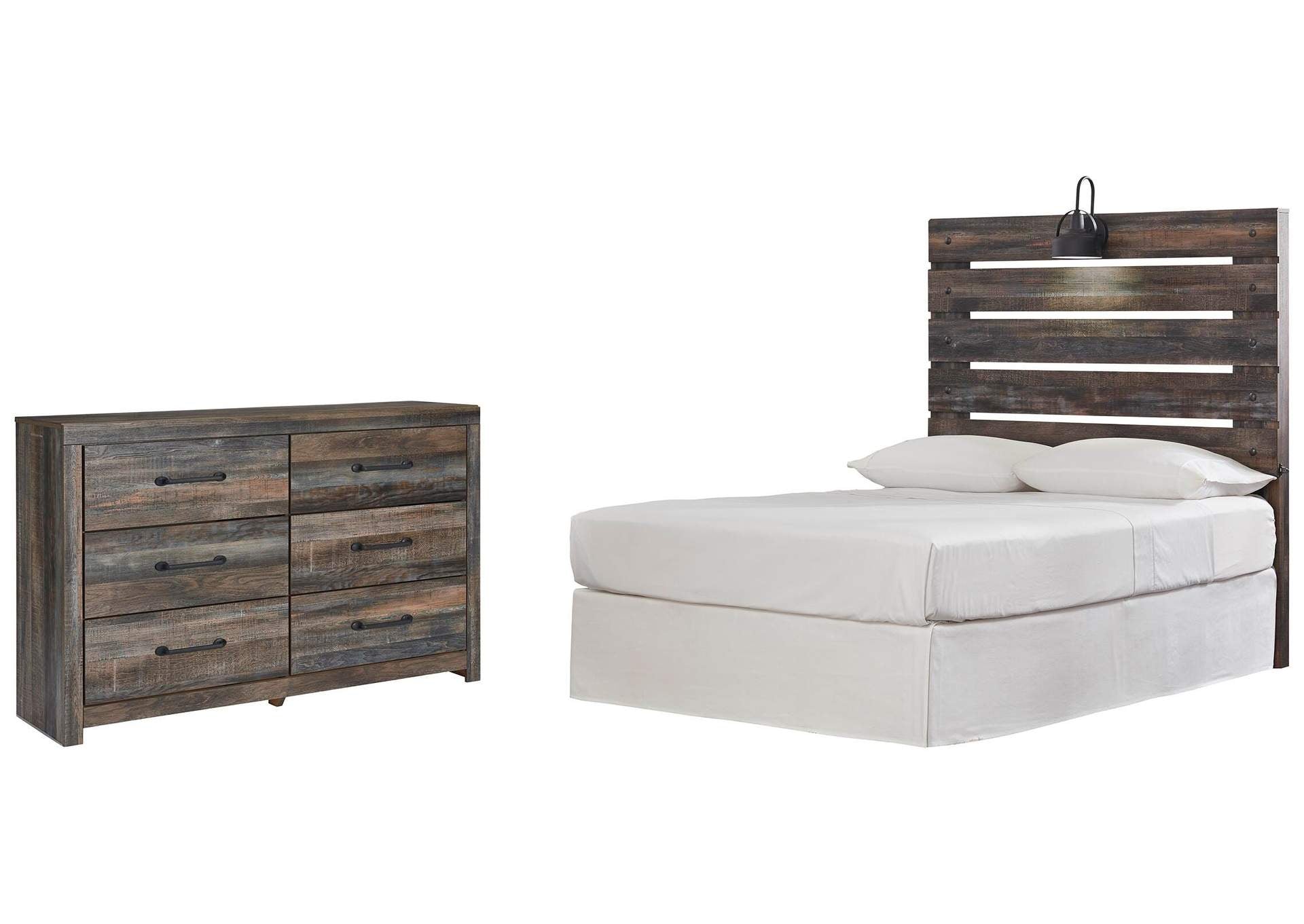 Drystan Full Panel Headboard Bed with Dresser