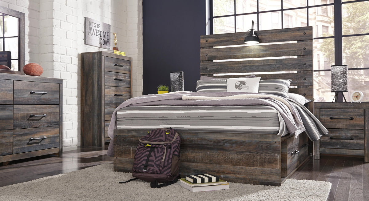 Drystan Full Panel Bed with 2 Storage Drawers - image 4