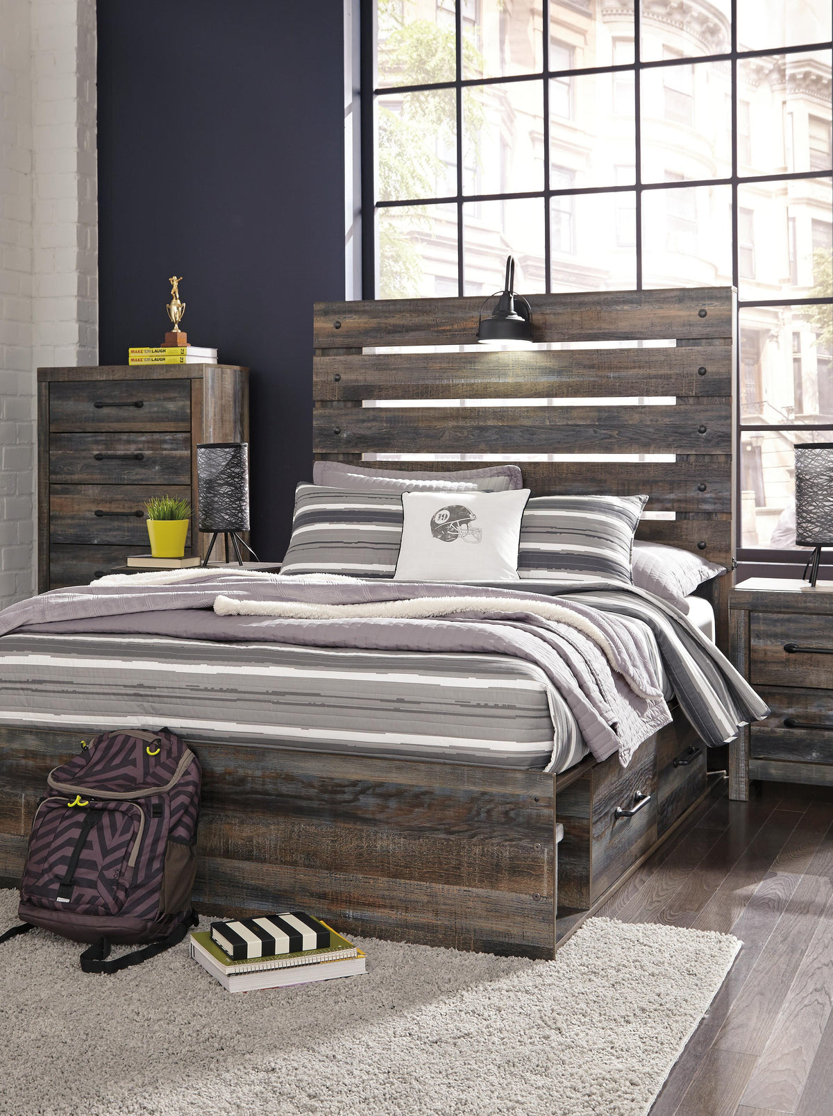 Drystan Full Panel Bed with 4 Storage Drawers - image 2
