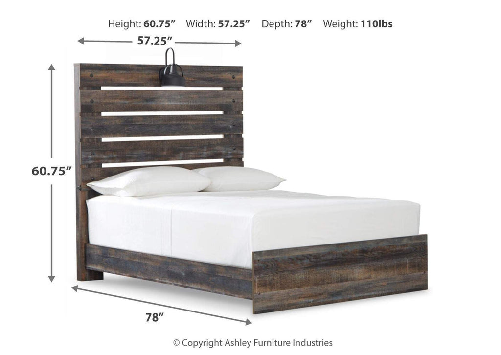 Drystan Full Panel Bed with Nightstand dimensions