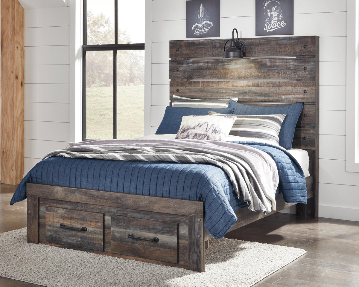 Drystan Full Panel Bed with 2 Storage Drawers - image 2