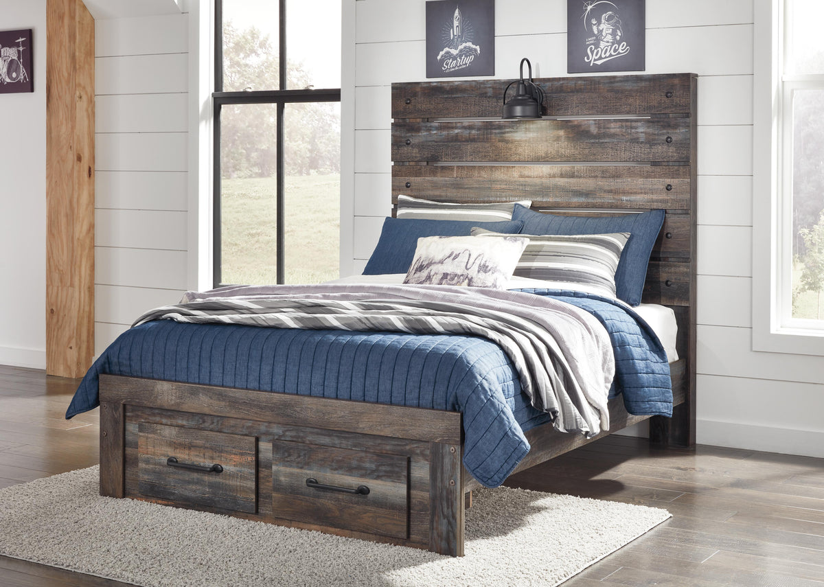 Drystan Full Panel Bed with 2 Storage Drawers - image 4