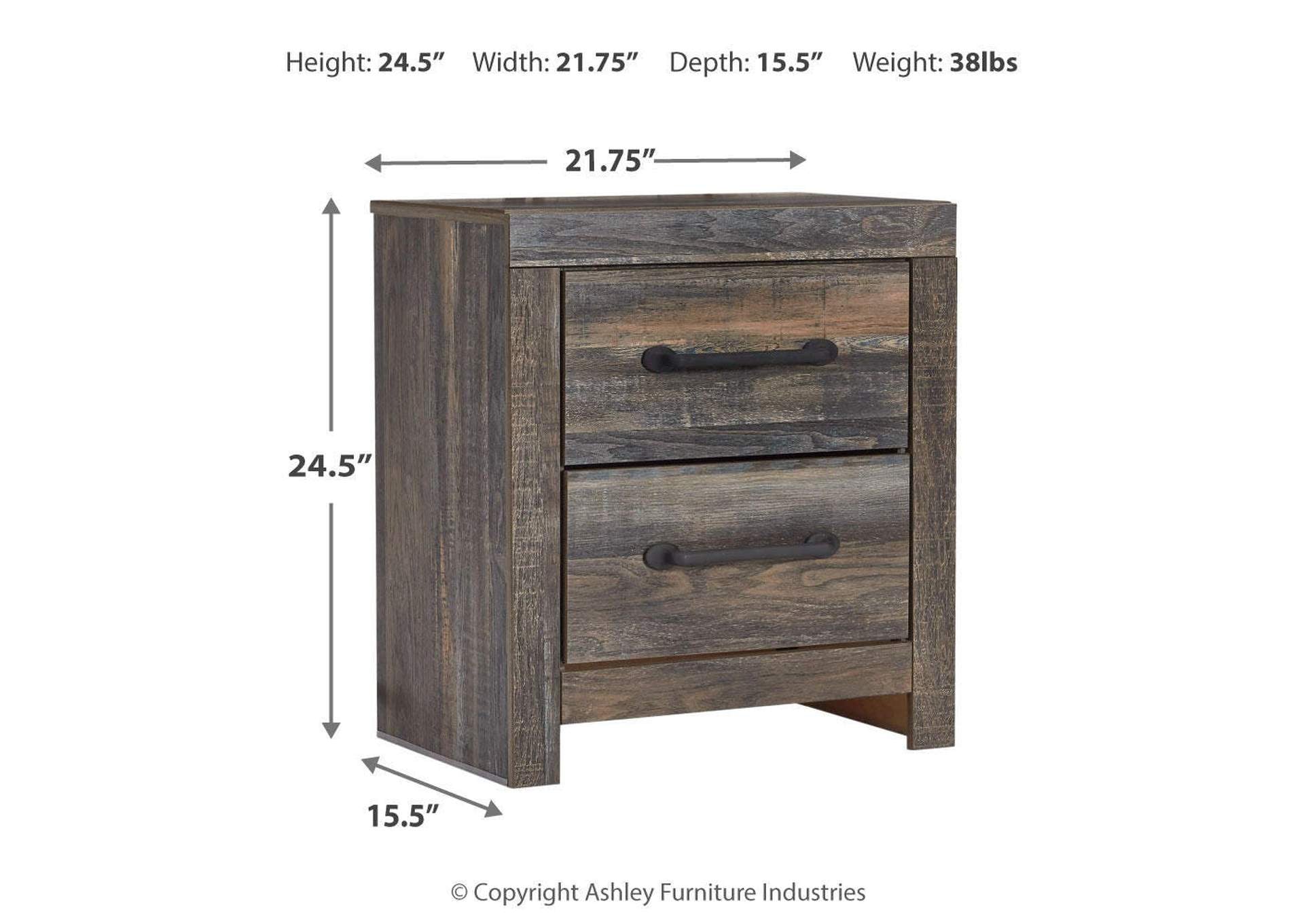 Drystan King Panel Headboard Bed with Mirrored Dresser, Chest and Nightstand dimensions