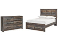Drystan Full Bookcase Bed with 2 Storage Drawers with Dresser