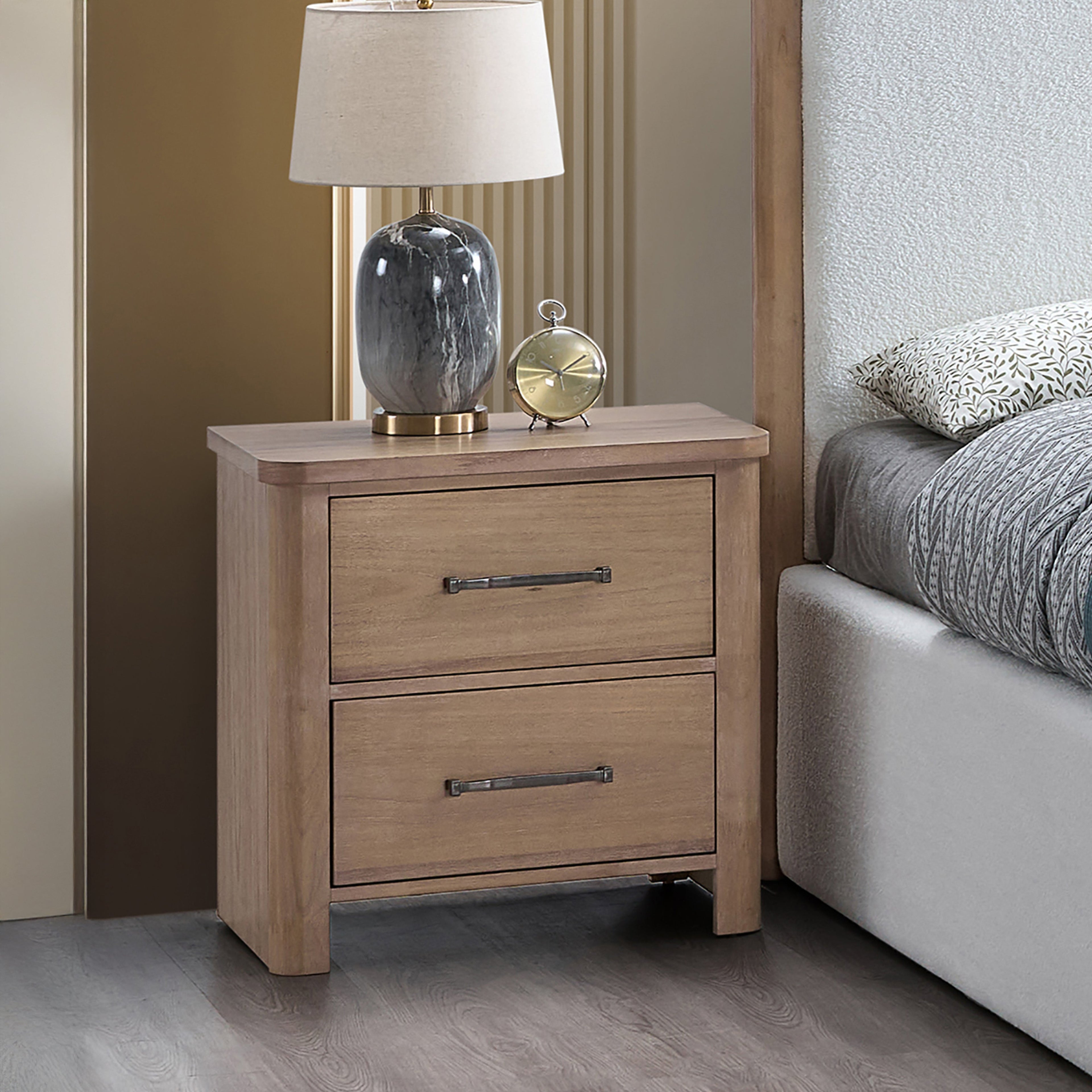 Anika 2 Drawer Nightstand-Natural