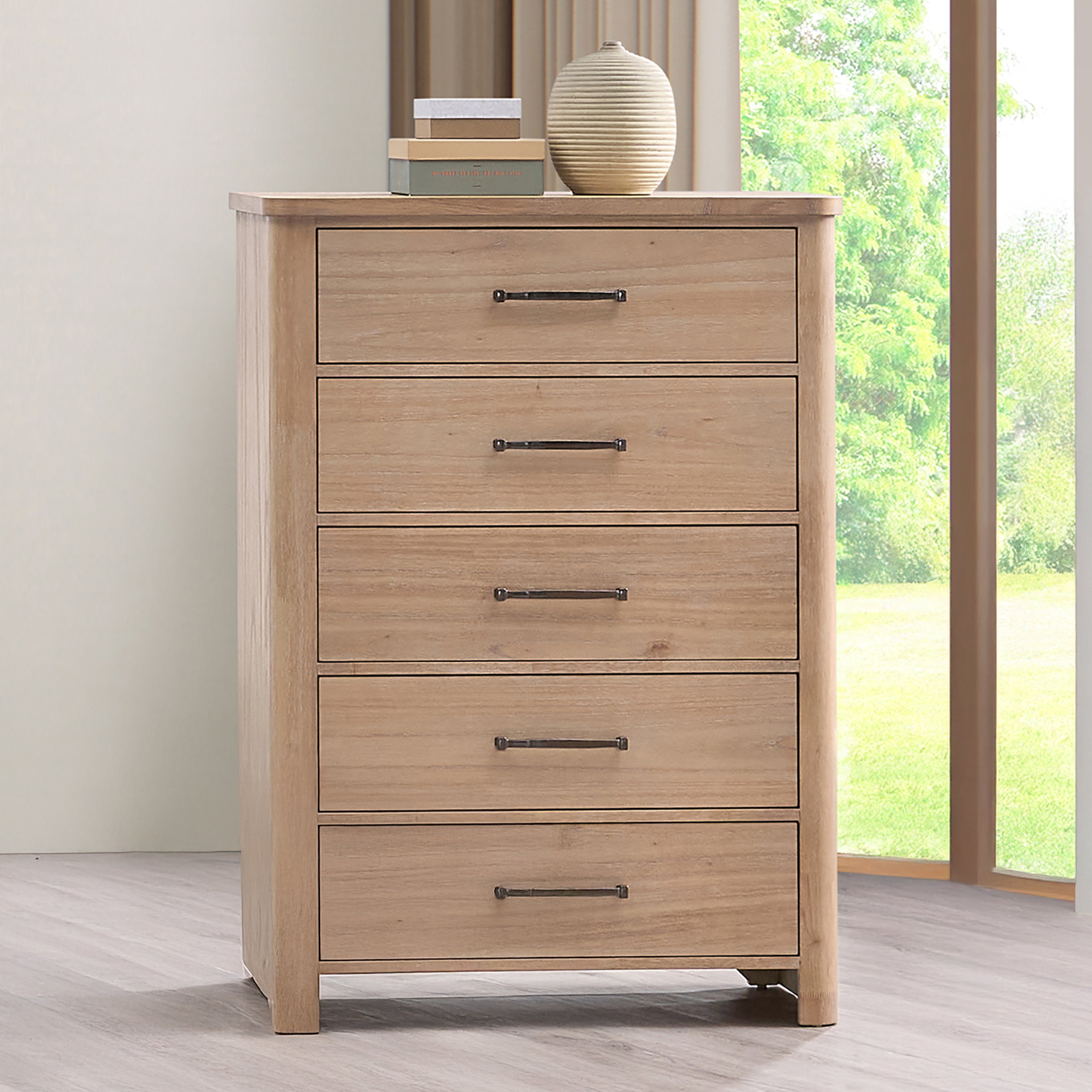 Anika 5 Drawer Chest-Natural