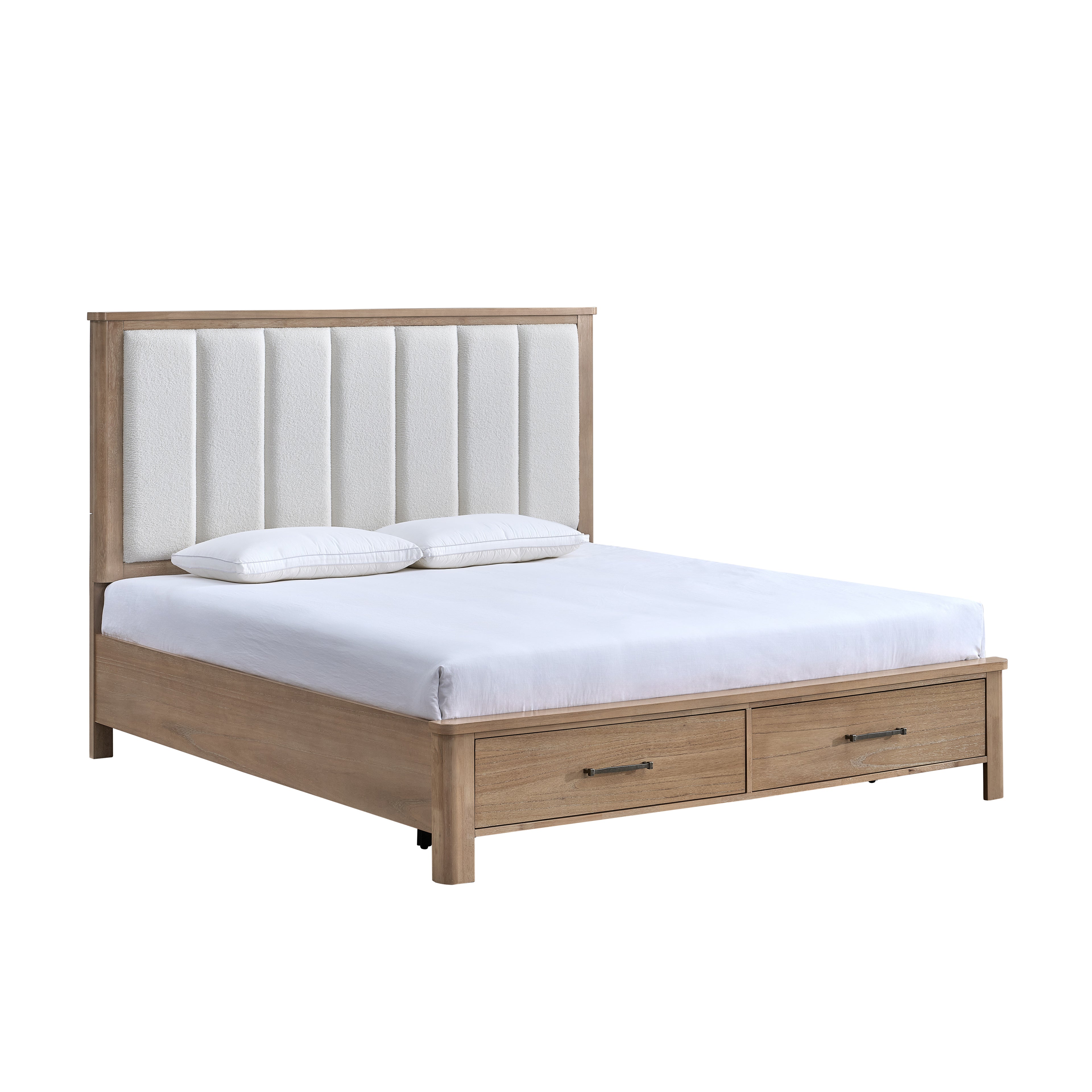 Anika Upholstered Cal King Bed - White