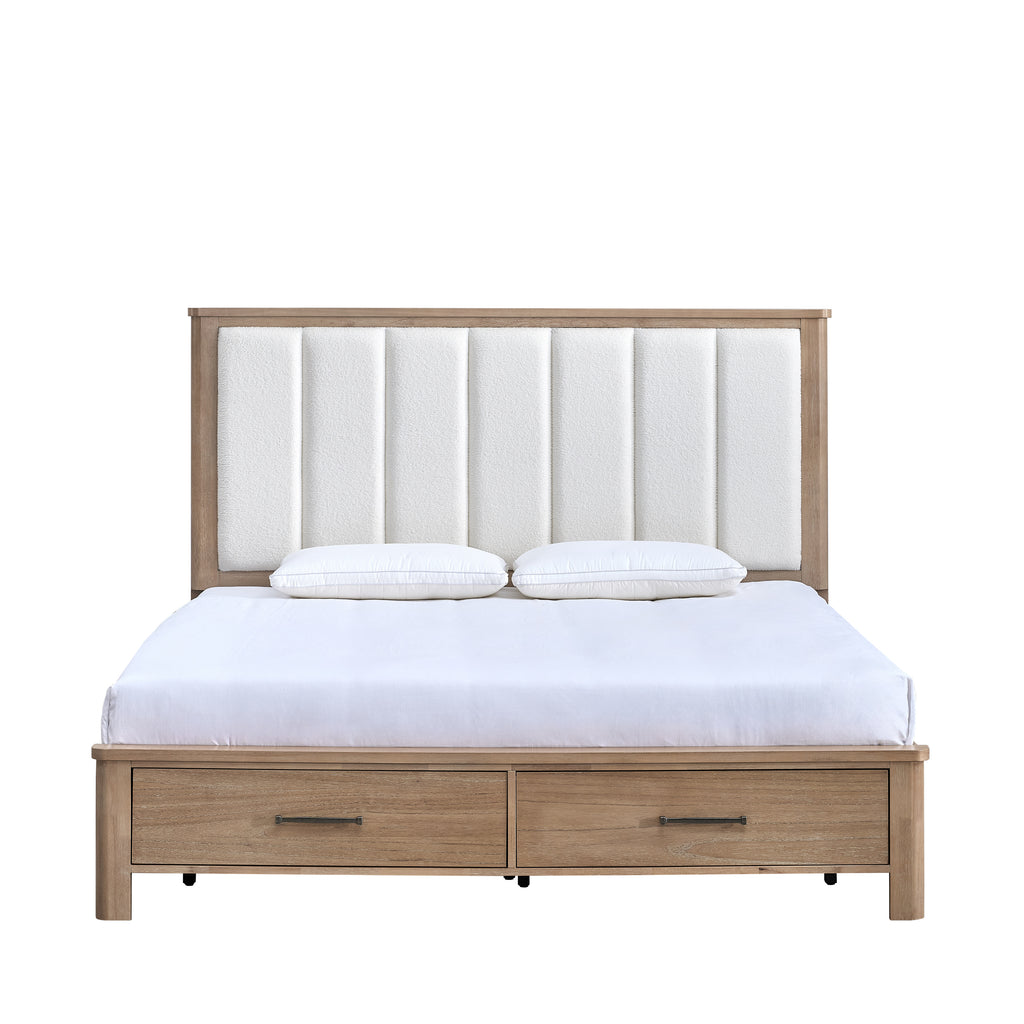 Anika Upholstered Cal King Bed - White