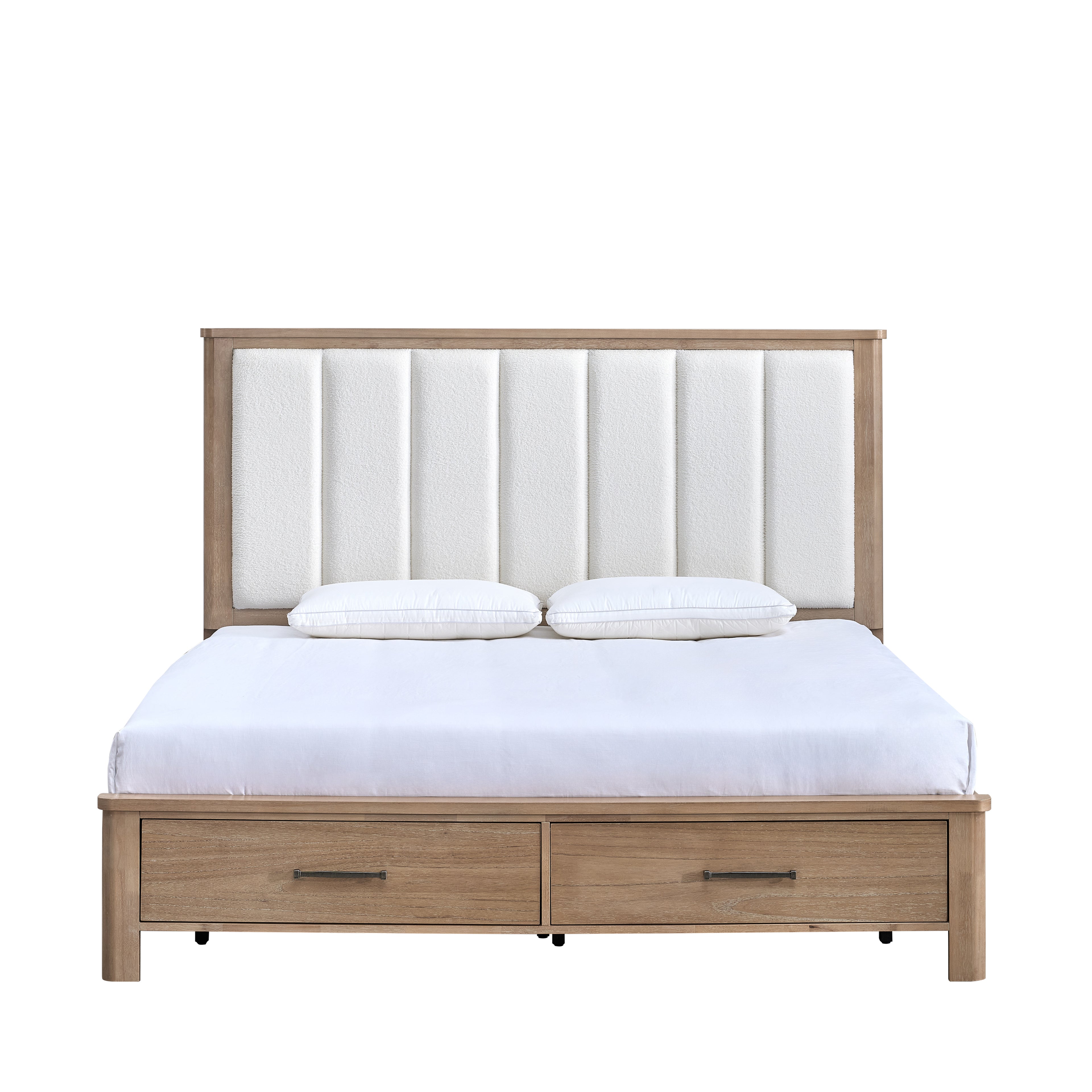 Anika Upholstered Cal King Bed - White