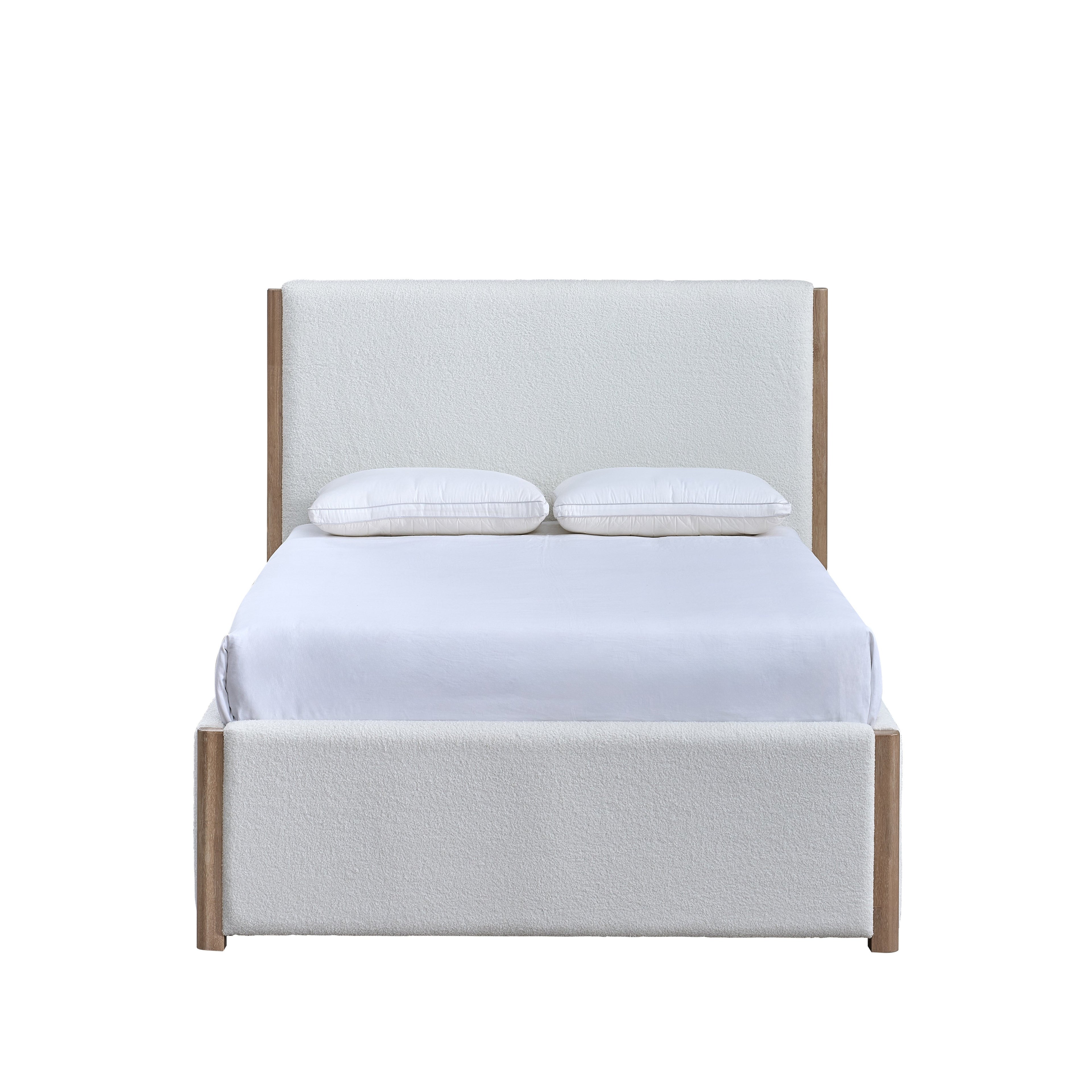 Anika Upholstered Panel Queen Bed - White