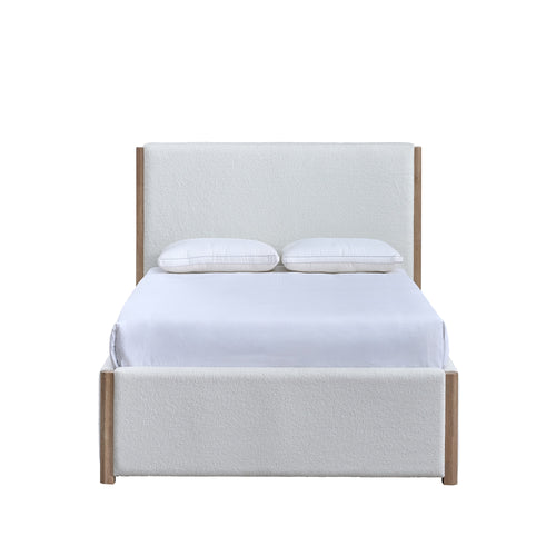 Anika Upholstered Panel Queen Bed - White