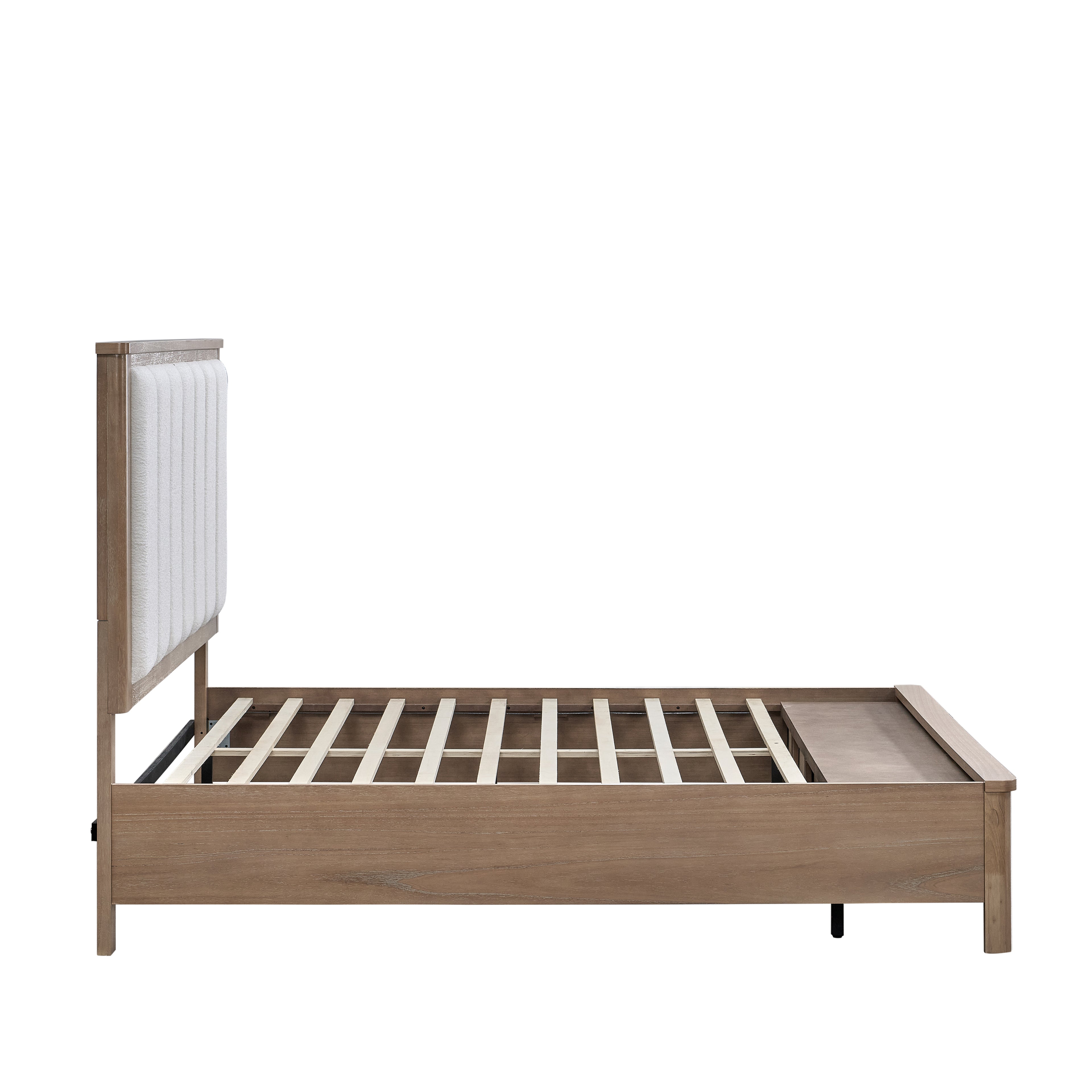 Anika Upholstered Panel Queen Bed - White