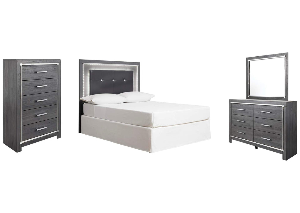 Lodanna Full Upholstered Panel Headboard with Mirrored Dresser