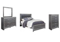 Lodanna Queen Panel Bed with Mirrored Dresser and Chest