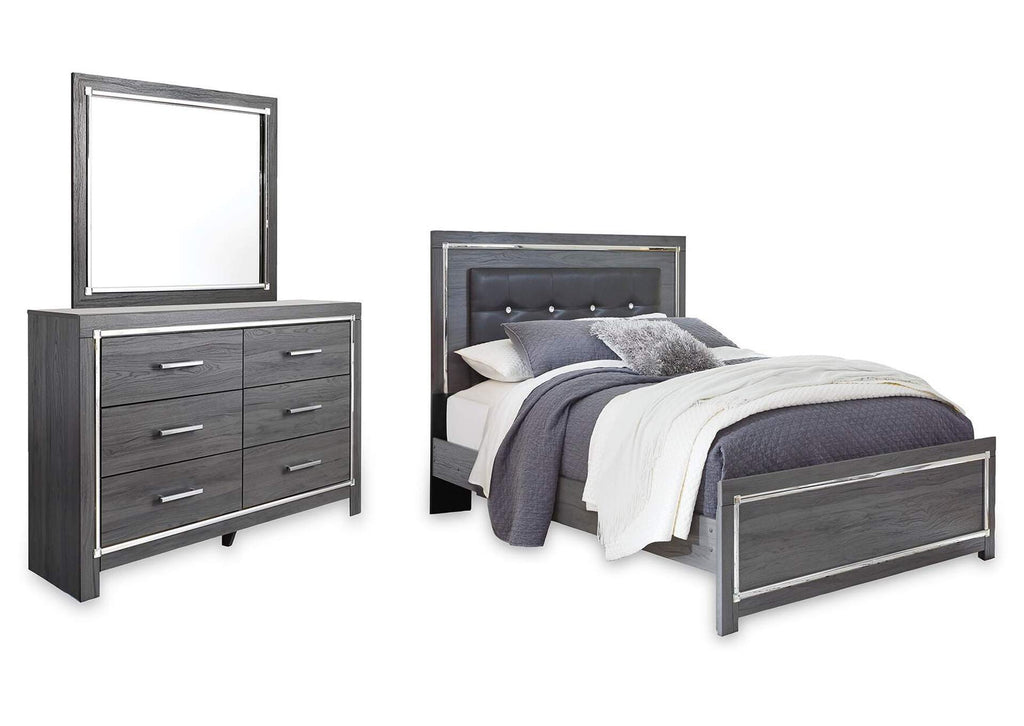 Lodanna Queen Panel Bed with Mirrored Dresser