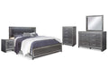 Lodanna King Panel Bed with Mirrored Dresser, Chest and 2 Nightstands