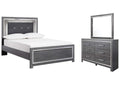 Lodanna Full Panel Bed with Mirrored Dresser