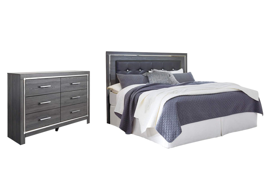 Lodanna King/California King Upholstered Panel Headboard Bed with Dresser