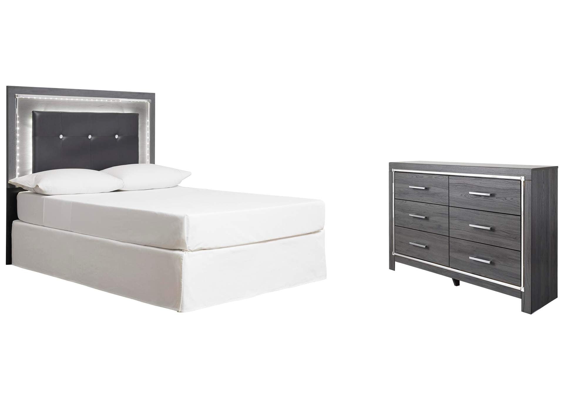 Lodanna Full Upholstered Panel Headboard with Dresser