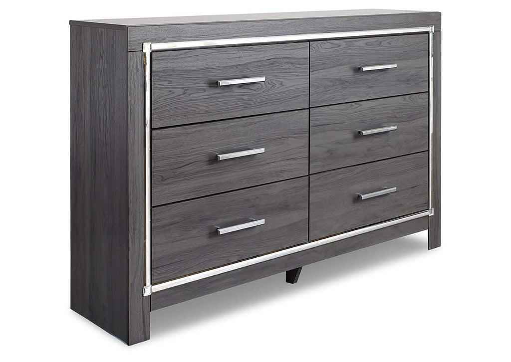 Lodanna Full Panel Bed with Dresser angled view