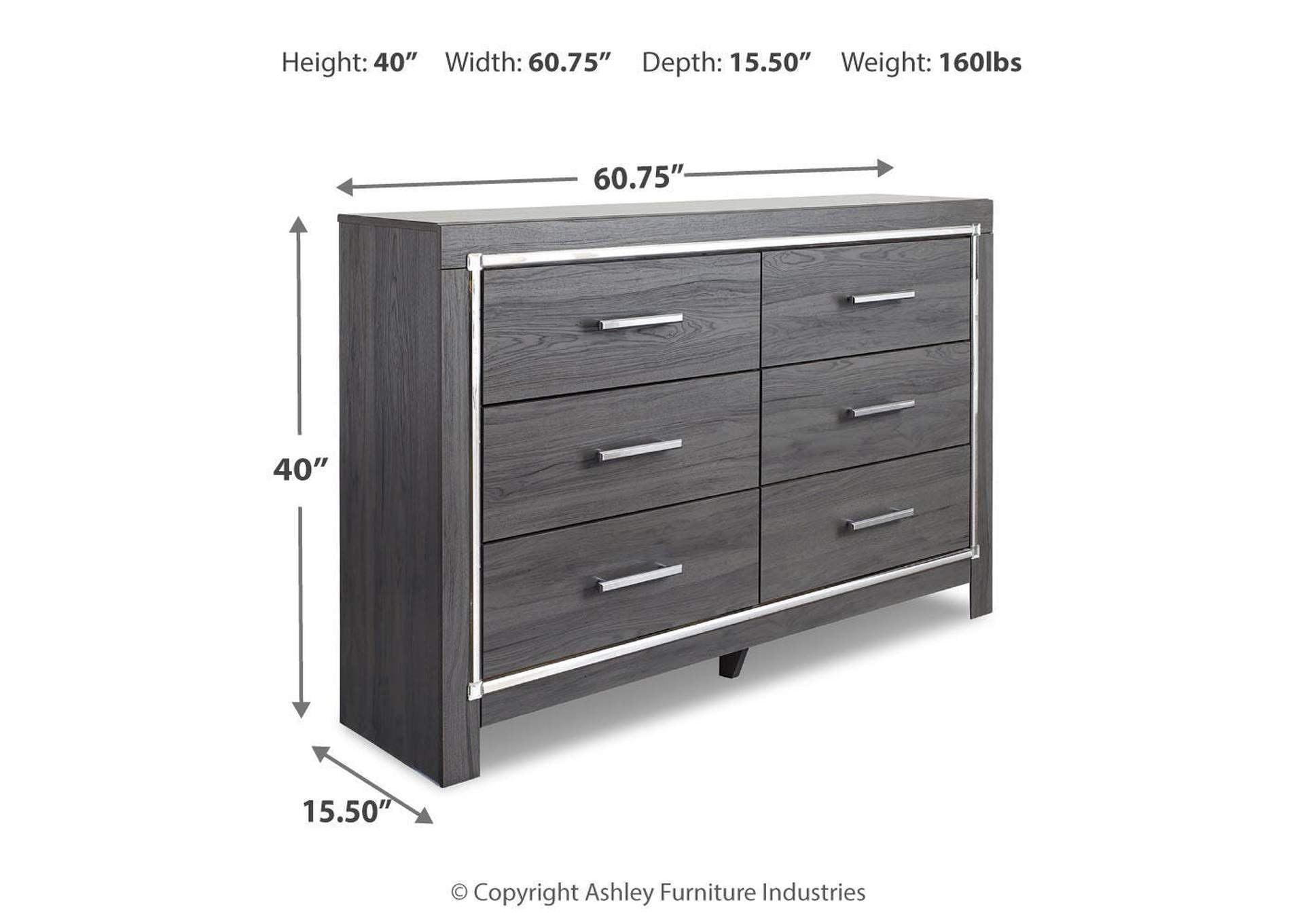 Lodanna Queen Panel Bed with 2 Storage Drawers with Dresser dimensions