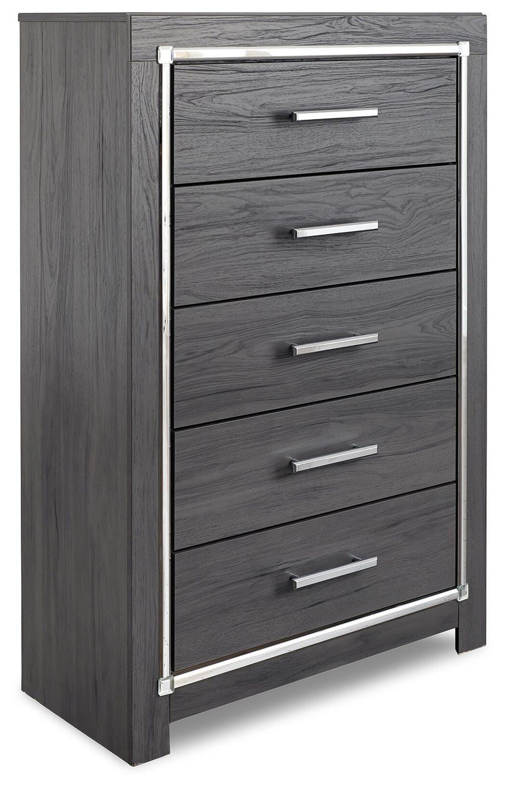 Lodanna Chest of Drawers in Gray, angle view